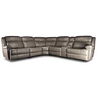 Leather Match Power Sectional Sofa with Power Headrest